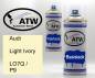 Preview: Audi, Light Ivory, LO7Q / P9: 400ml Sprühdose + 400ml Klarlack - Set, von ATW Autoteile West.